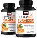 FORCE FACTOR Better Turmeric 2-Pack Joint Support Supplement Featuring HydroCurc Turmeric Curcumin with Black Pepper, Clinical Strength Joint Support, 240 Tablets, White Packaging