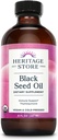 HERITAGE STORE Black Seed Oil, Organic, Cold Pressed Nigella Sativa Supplement with Thymoquinone, Omega 3 6 9, Antioxidant, Immunity, Cholesterol, Digestive, Heart & Join Health Support*, Vegan, 8oz