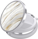 Nipichsha Pill Box, Small Pill Case for Purse & Pocket, Cute Travel Medicine Organizer, Portable Medicine Container Holder to Hold Vitamins, Medication, Fish Oil & Supplements, White Marbling