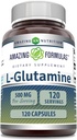 Amazing Formulas L-Glutamine Amino Acid Supplement | 500 Mg | Capsules | Non-GMO | Gluten-Free | Made in USA (1 Pack | 120 Count)