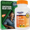 Fiber Therapy Methylcellulose 500 mg 100 Caplets and Vital Volumes Tips Card Bundle