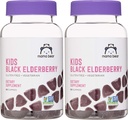 Amazon Brand - Mama Bear Vegetarian Kids Black Elderberry Gummies 300 mg with Vitamins C, D, E and Zinc, Immune System Support, 60 Count (1 to 2 Month Supply), Non-GMO, Gluten Free (Pack of 2)