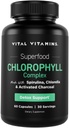 Vital Vitamins Chlorophyll Pills - Body Deodorizing Supplement - Made with Spirulina, Chlorella, Organic Parsley, Mint, & Activated Charcoal - Defeat Odor Naturally - for Women & Men - 60 Capsules