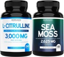L Citrulline Supplement (240 Count) Support L Arginine & Nitric Oxide Pills - Irish Sea Moss Capsules (150 Count) Raw Seamoss for Thyroid, Energy & Immune Support - 3rd Party Tested, Vegan & USA Made