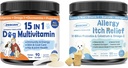 Dog Multivitamin Powder with Glucosamine, Dog Allergy Relief Chews