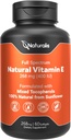 Naturalis Sunflower Vitamin E 268mg (400 IU) with Mixed Tocopherols | Essential Skin Vitamin & Immune Support | Non-GMO, Soy & Gluten Free | 60 Softgels