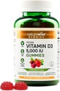 NatureWise Vitamin D3 5000 IU Gummies - Mixed Berry Flavor - Vegan D from Lichen, Pectin Based, Immune Support for Adults, Muscle & Bone Strength - Gluten Free, Non-GMO - 60 Count[1-Month Supply]