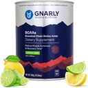Gnarly Nutrition BCAA Powder, Lemon Lime – Pre-workout BCAAS Amino Acids – NSF Contents Certified – Supplement to Support and Rebuild Muscle – Lemon Lime with Caffeine, 10.58 oz