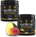 HRDWRK - 100 Servings Keto Electrolytes Powder Hydration Sugar Free - Electrolyte Powder to Boost Endurance & Reduce Fatigue with Electrolytes Supplement - Unflavored & Mango Pineapple Set