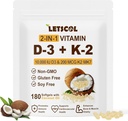 2-in-1 Vitamin D3 K2 Supplement Softgel, Vitamin D3 10000 IU and Vitamin K2 200 mcg, K2 MK7 with D3 Vitamin Supplement Support Immune, Heart, Joint, Teeth & Bone Health