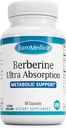 EuroMedica Ultra Absorption - Brain & Liver Health Support Supplement - Ultra-Absorption Support Supplement with Indian Barberry Root Extract - Vegan Capsules Aid Metabolic Health - 60 Capsules