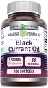 Amazing Formulas Black Currant Oil 1500 Mg Per Serving | Softgels | with GLA (Gamma-Linolenic Acid) | Non-GMO | Gluten Free (1 Pack, 100 Count)