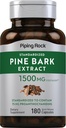 Piping Rock Pine Bark Extract Capsules | 1500mg | 180 Count | Non-GMO, Gluten Free Supplement