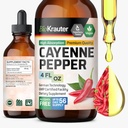 BIO KRAUTER Cayenne Pepper Extract Liquid - Pure Capsaicin Extract - Liquid Cayenne Pepper Drops for Digestive Support - Sugar & Alcohol Free 4 Fl.Oz.