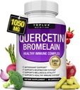 Toplux Quercetin with Bromelain and Zinc 1050mg - Advanced Immune Support Supplement, Supports Antioxidant, Immune System, for Men Women, 60 Capsules