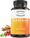 Thomas' all-natural Remedies Berberine 500mg (1000mg Per Serving)- 120 Vegan Capsules- with Ceylon Cinnamon & Black Pepper- Supports Healthy Immune Function & Overall Wellness