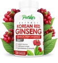 Parker Naturals Korean Red Ginseng Extract, 1300mg Extract with Ginger Root and Black Pepper, 20% Ginsenosides Red Panax Ginseng Supplement, 120 Caps