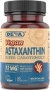 DEVA Nutrition Vitamins Astaxanthin 12mg, Vegan, Made from Haematococcus Pluvialis Microalgae, 30 Capsules, 1-Pack