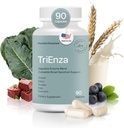 TriEnza Digestive Enzymes for Women and Men– Digestive Enzyme Supplements for Proteins, Carbs, Fats & Polyphenols Digestion – Help Break Down Wheat, Dairy, Soy & Meats - Health Supplement,90 Capsules