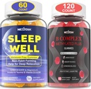 Melatonin Free Natural Sleep Gummies for Adults + Vitamin B Complex Gummies for Women