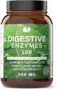 Complete Natural Products Digestive Enzyme Capsules, 550mg, 100ct | Plant-Based Formula, Organic Capsule Shell, Supports Digestive Balance & Nutrient Absorption