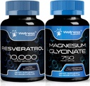 WELLNESS LABSRX Resveratrol Capsules 10000 - Magnesium Glycinate Capsules