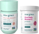 True Grace One Daily Women’s Multivitamin (30 Vegan Tablets) & One Daily Women’s Probiotic (30 Vegetarian Capsules) - Gluten Free, Soy Free, Organic - 30-Day Supply of Each
