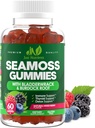 Sea Moss 3000mg Gummies with Bladderwrack and Burdock Root - Natural Irish Sea Moss for Immune, Thyroid and Detox Support - Extra Strength, Great Tasting - Gluten-Free, Vegan - 60 Gummies