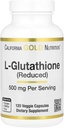 California Gold Nutrition L-Glutathione (Reduced), 500 mg, 120 Veggie Capsules
