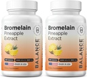 Balancebreens Bromelain 500mg Capsules – 2400 GDU Pineapple Extract Supplement for Joint Support, Natural Swelling Support, and Healthy Digestion – 180 Organic Capsules Made in USA
