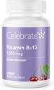 Celebrate Vitamins B-12 Quick Melt 1000 mcg with Folic Acid – 90 Tablets for Energy & Metabolism Support