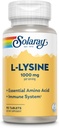 SOLARAY L Lysine - Free-Form Essential Amino Acid - Immune Support Supplement with 1000mg L-Lysine, 1000mg Vitamin C and 25mg Chelated Zinc - Lab Verified, 60-Day Guarantee, 30 Servings, 90 Tablets
