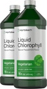 Horbäach Chlorophyll Liquid Drops | 100mg | 32 oz (2 x 16 oz Bottles) | Natural Peppermint Flavor | Vegetarian, Non-GMO, Gluten Free Supplement