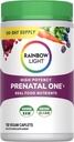 Rainbow Light Prenatal One High Potency Daily Multivitamin with Folate, Ginger and Probiotics; Supports Mom and Baby from Conception to Nursing; Vegan, 150 Tablets,* Pack May Vary
