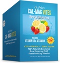 Dr. Price's Vitamins Cal-Mag Vites - Calcium Magnesium Powder for Men and Women | 30 Packets | Vitamin K, D, Mineral Supplement | Natural Calming Stress Relief Drink | No Sugar - Strawberry-Lemon