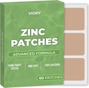 Zinc Patches (Pack of 60) - 100% Natural Patch for Women and Men - with Biotin - Immune & Body Support - Enhanced Formula