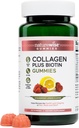 NatureWise Collagen Gummies - Sugar-Free Hydrolyzed Collagen Gummies - Type 1 & 3 Peptides for Women + Biotin, Vitamin C, E, & Zinc for Hair Skin and Nails Support - 60 Count[1-Month Supply]
