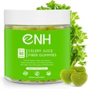 ENH Organic Celery Juice Fiber Gummies, A Prebiotic Boost for Detoxification & Wellness, A Daily Green Boost with Celery Juice, Chlorophyll & Prebiotic Fiber (90 Counts)