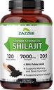 Zazzee 100% Pure Himalayan Shilajit 20:1 Extract, 7000 mg Strength per Capsule, 50% Fulvic Acid, 120 Servings per Bottle, 20X Potency, Rich in Trace Minerals, Non-GMO, Vegan, Made in The USA