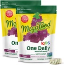 MegaFood Kids One Daily Multivitamin Soft Chews - Kids Vitamins with Vitamin B, Vitamin C, Vitamin D & Vitamin E - Age 4+, Vegetarian, Made Without 9 Food Allergens - Grape Flavor - 30 Chews (2 Pack)