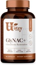 Utzy Naturals GlyNAC+ Supplement | 1,000mg of Glycine & NAC (N-Acetyl cysteine) | with Vitamin B2 Cofactor for Glutathione Production | 90 Capsules