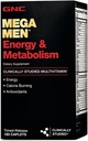GNC Mega Men Energy & Metabolism Multivitamin | Increased Energy and Calorie Burning | 180 Count