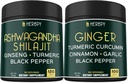 Bundle 5in1 Ashwagandha Shilajit & 5in1 Ginger Supplement - Support Heart, Digestion Health and Immune
