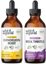 Wild & Organic Dandelion Root Tincture 4 fl oz & Milk Thistle Tincture 4 fl oz