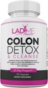 Pure Colon Cleanse & Detox 15 Day Program - Herbal Laxative Constipation Relief with Psyllium Husk, Cascara Sagrada & Senna Leaves - Special Women Intestinal Cleanser by Ladyme - 30 Capsules