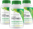 Youngevity Ultimate Enzymes - Digestive Support Formula | Made with Betaine Hydrochloride | Natural Enzyme Blend | 3 Bottles