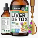 BIO KRAUTER Liver Detox Liquid - Liver Cleanse Detox Liquid Drops - Milk Thistle, Chanca Piedra, Turmeric, Dandelion, Artichoke - Vegan Drops 4 Fl. Oz.