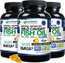 (Pack of 3 Wild Caught Omega 3 2,900 Milligrams. Now with Even More DPA-EPA-DHA