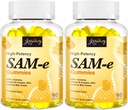 SAM-e Gummies with L-Tyrosine, Vitamin B Complex & NAC, CoQ10, High-Potency SAM-e Supplement - Pineapple Flavor, for Mood, Joint, Cognitive & Liver Detox, Vegan Friendly, 180 Gummies