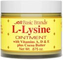 Basic Brands L-Lysine Lip Ointment with Camphor, Menthol, Vitamin A & E, 0.875 oz